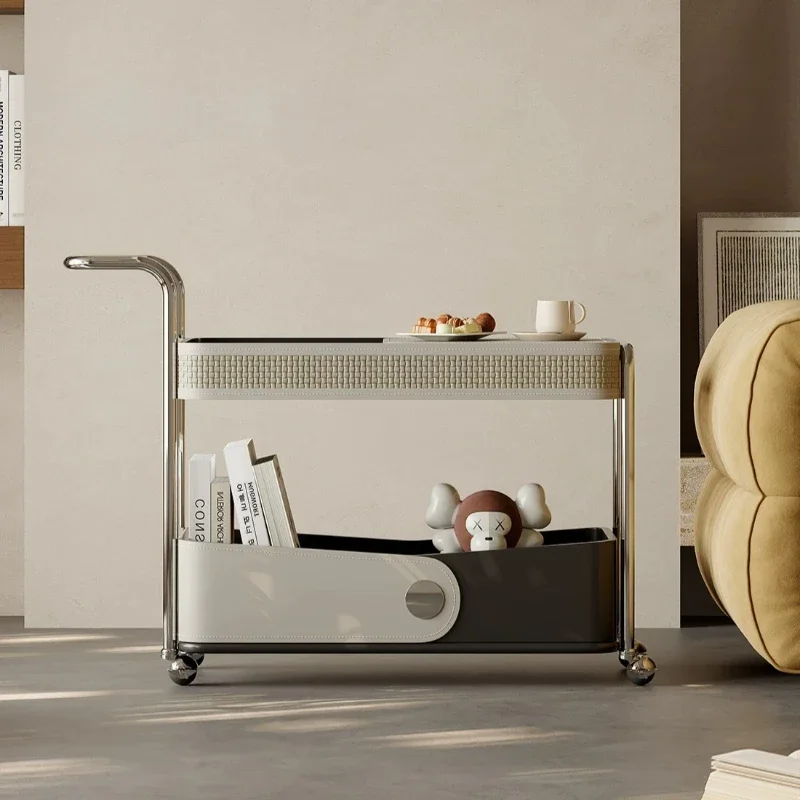Italian Light Luxury Coffee Tables New Arrival Originality Storage Movable Utility Cart Bedroom Stoły Kawowe Home Furniture HQ40