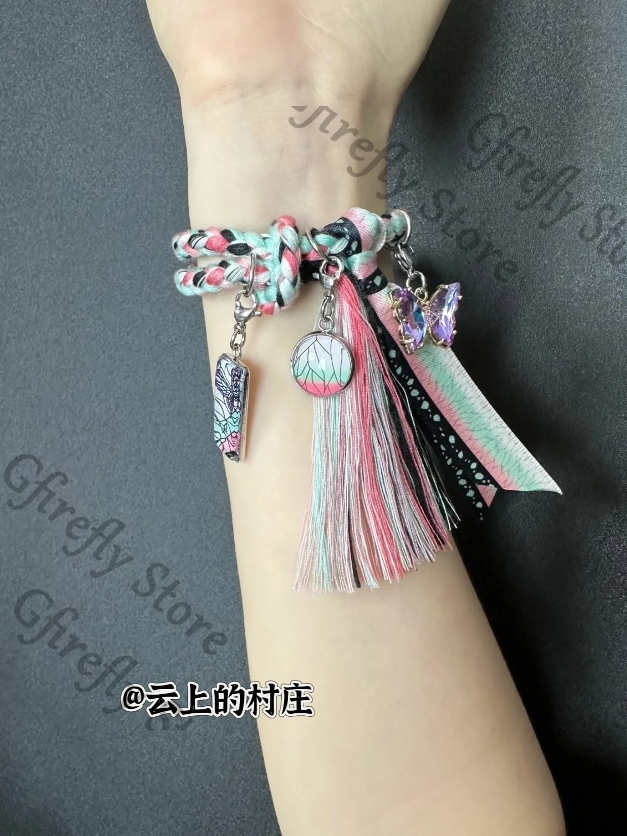 

Demon Slayer Kochou Shinobu Hand Chains Impression Bracelet Collect Cosplay Chain Ornaments Girl Accessories Adjustable Length