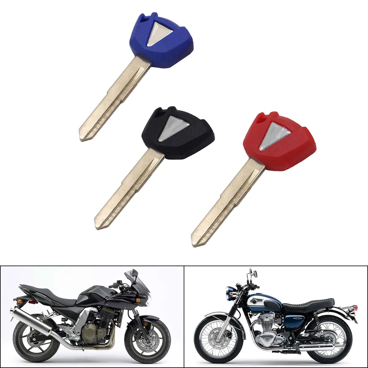 Motorcycle Blank Key Uncut Blade FOR KAWASAKI Z650 Z750 Z800 Z900 Z1000 Z1000SX Z250 Z300 Z400 Ninja ZX6R ZX10R