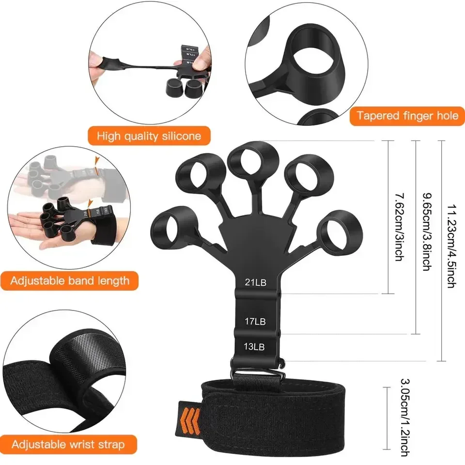 ซิลิโคน Hand Grip Enhancer Thumb ออกกําลังกาย Stretcher เทรนเนอร์นิ้วมือ Rock Climbing Grip Strength Finger Grip