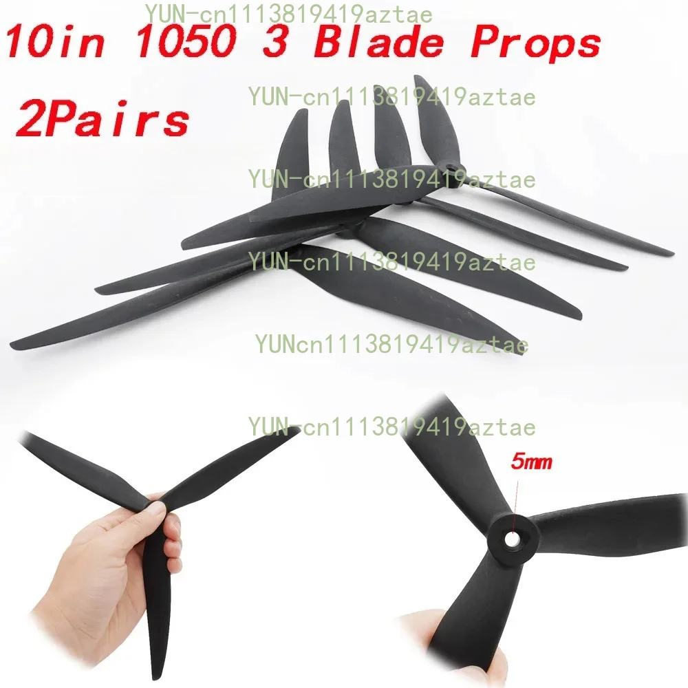 FPV 1050 Propeller 10 Inch 10X5X3 3-Blade Glass Fiber Nylon Prop 5.0mm Hole for Racing Drone
