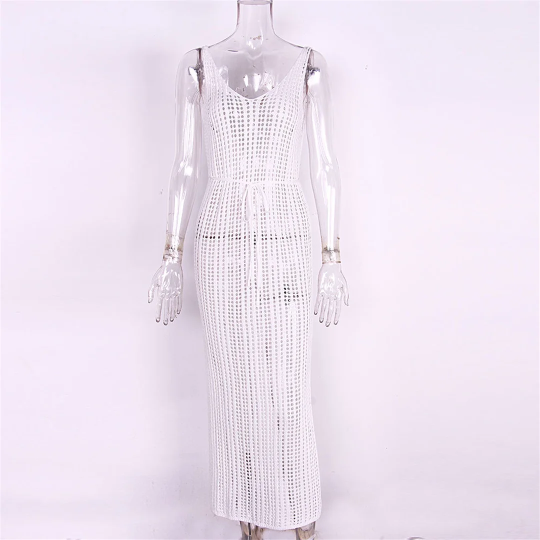 S - XL Rückenfreie, ausgehöhlte, gestrickte, gehäkelte Tunika, Strand-Überwurf, Strandkleid, Strandmode, Damen V3660 – Detail 18