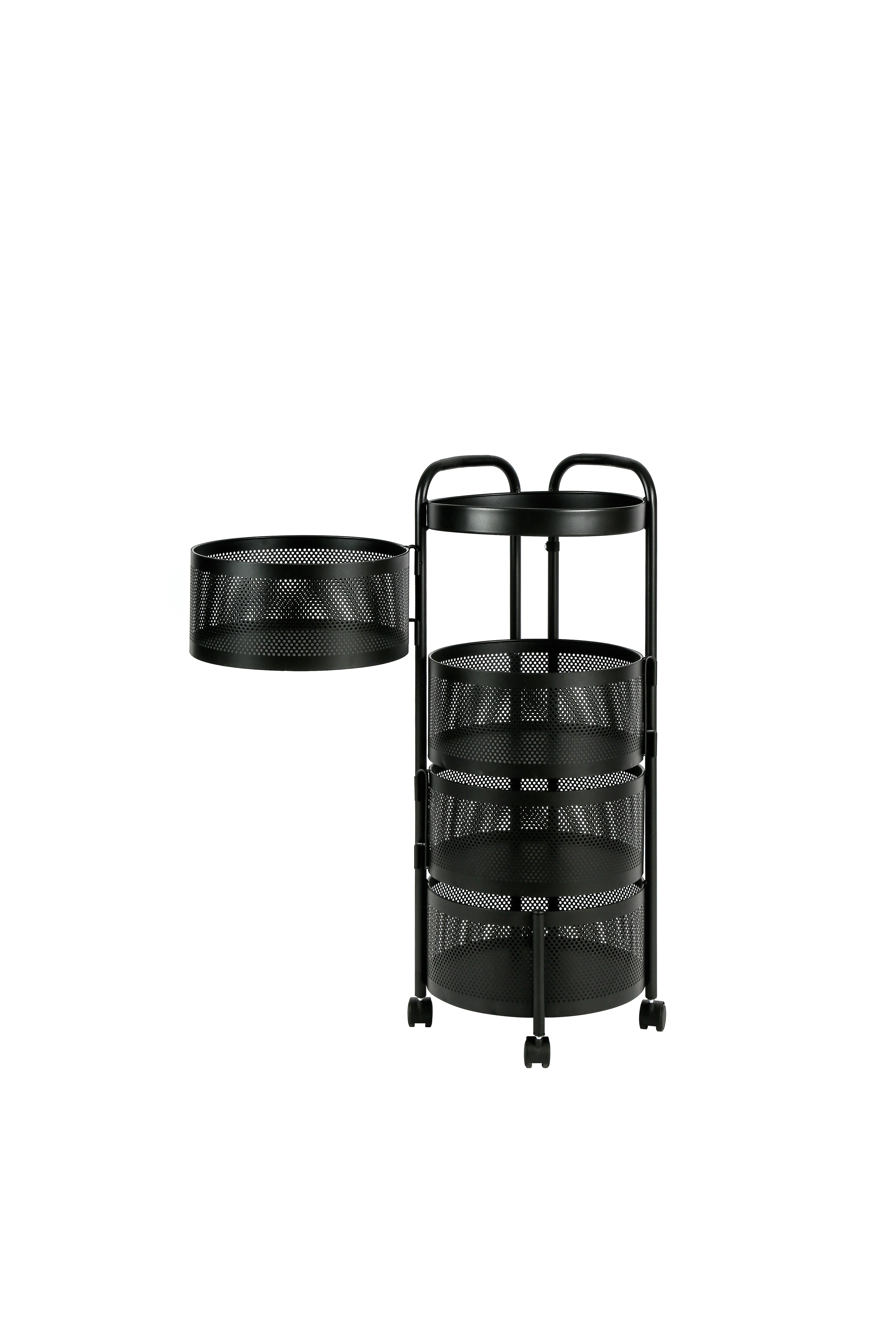 #￥4 Tier Rotating Kitchen Baskets Fruit and Vegetable Storage Kitchen Organization Solutions Rotating Pantry Organizers