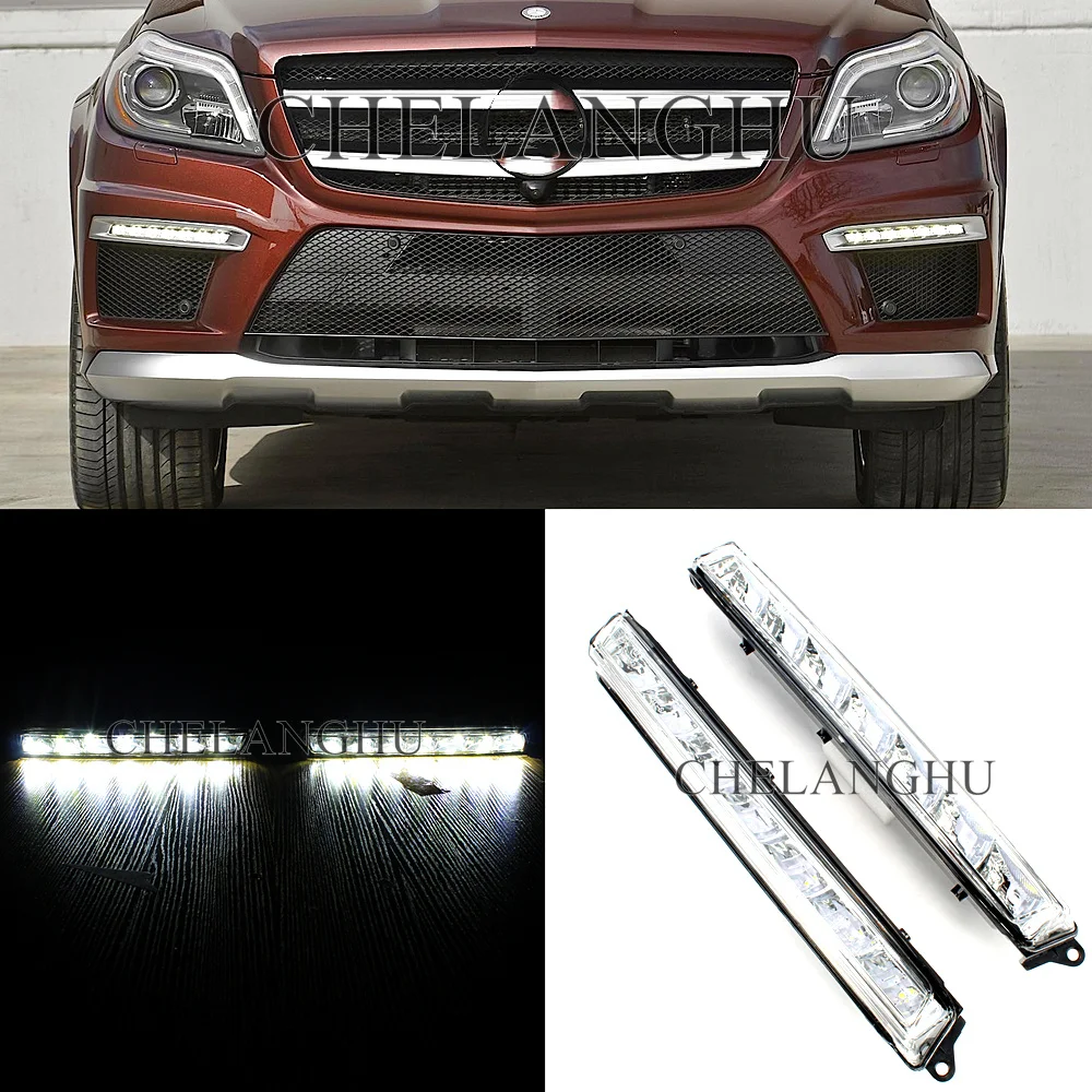 For Mercedes Benz GL-Class X166 GL350 GL450 GL500 GL550 ML63 AMG 2013 2014 2015 2016 LED DRL Daytime Running Light Fog Lamps