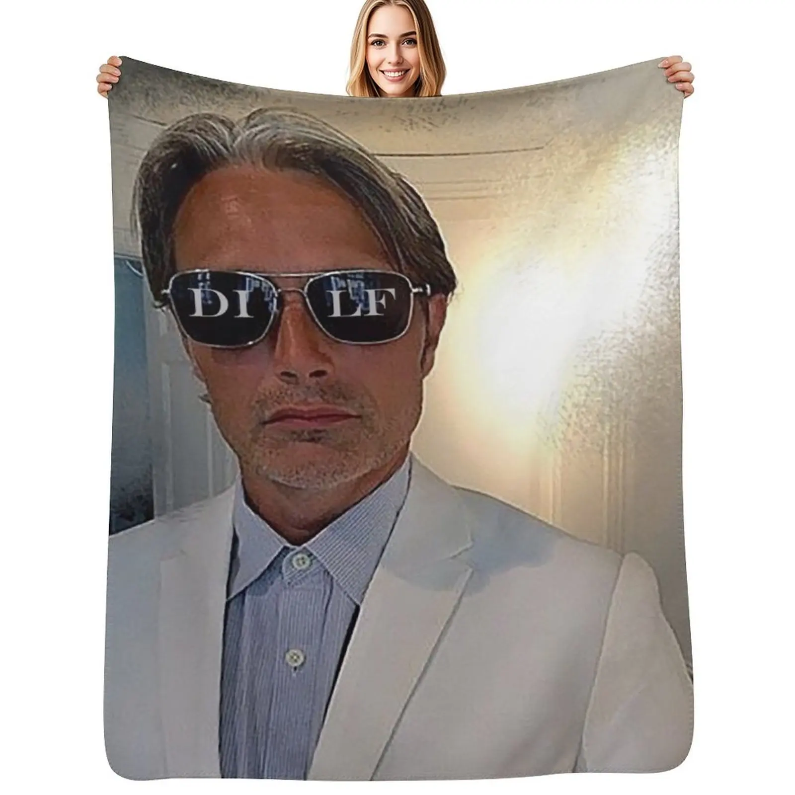 

Mads Mikkelsen Throw Blanket Decoratives Quilt Luxury Designer Beautifuls Blanket
