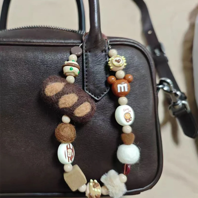 Coreano lindo oso marrón 3D bolsas universales funda de teléfono cordón Anti-pérdida colgante de bolso moda llavero móvil decoración regalo amigo