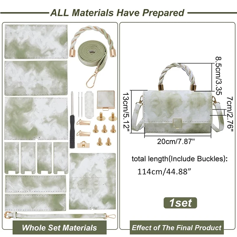 DIY Handbag Making Kit PU Leather Shoulder Bag Sewing Materials Women Crossbody Knitting Crochet Bags Handicraft Accessories
