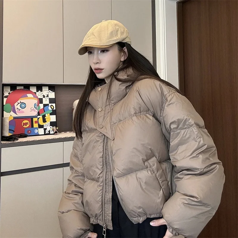 Parka à capuche pour femme avec poches zippées, manteau matelassé en coton épais, vêtements de neige chauds, hiver, nouveau, 2024