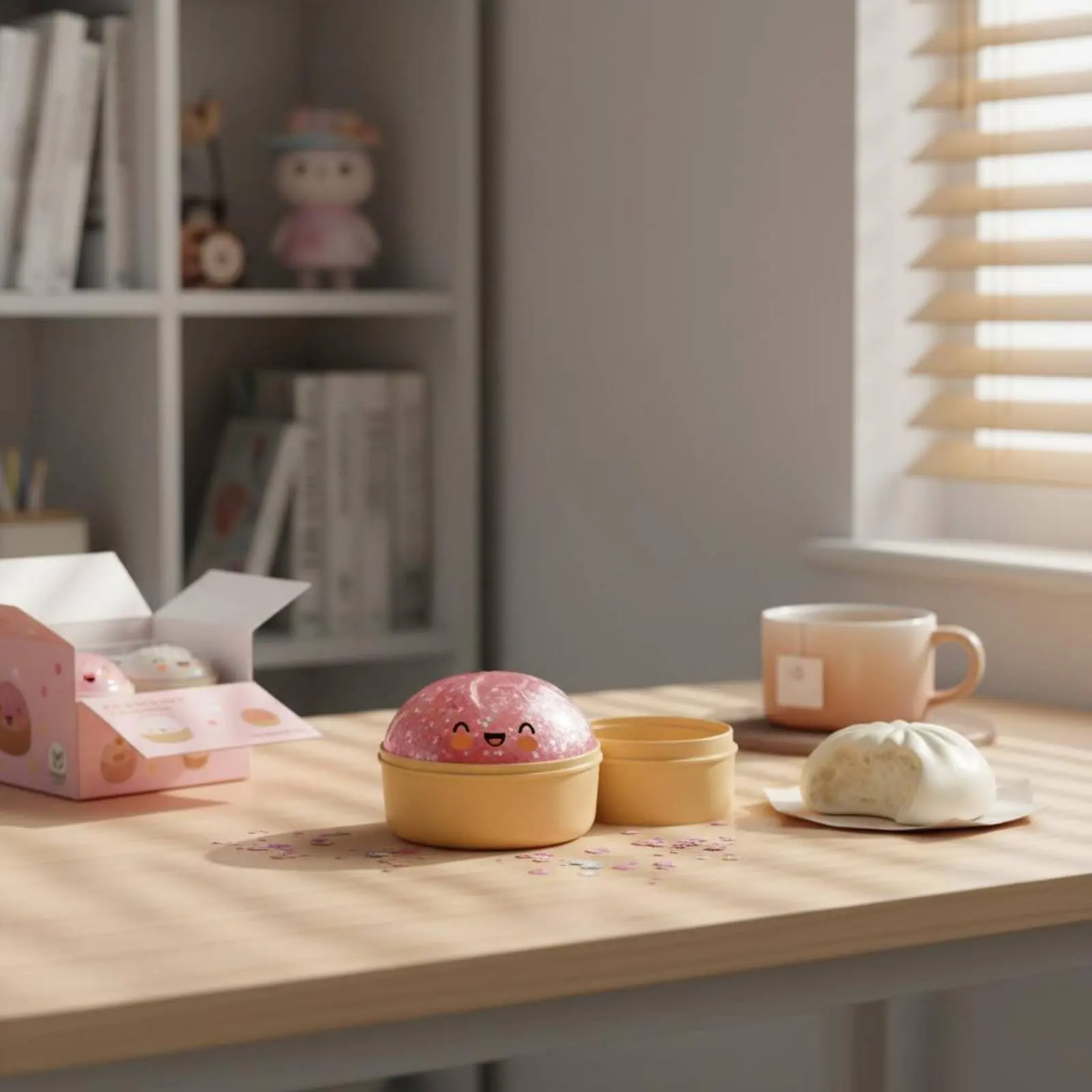 Soft Dumpling Surprise Box Cute Face Design Surprise Dumpling Soft Baozi Press Toy Includes Steamer Basket Tension Reliever