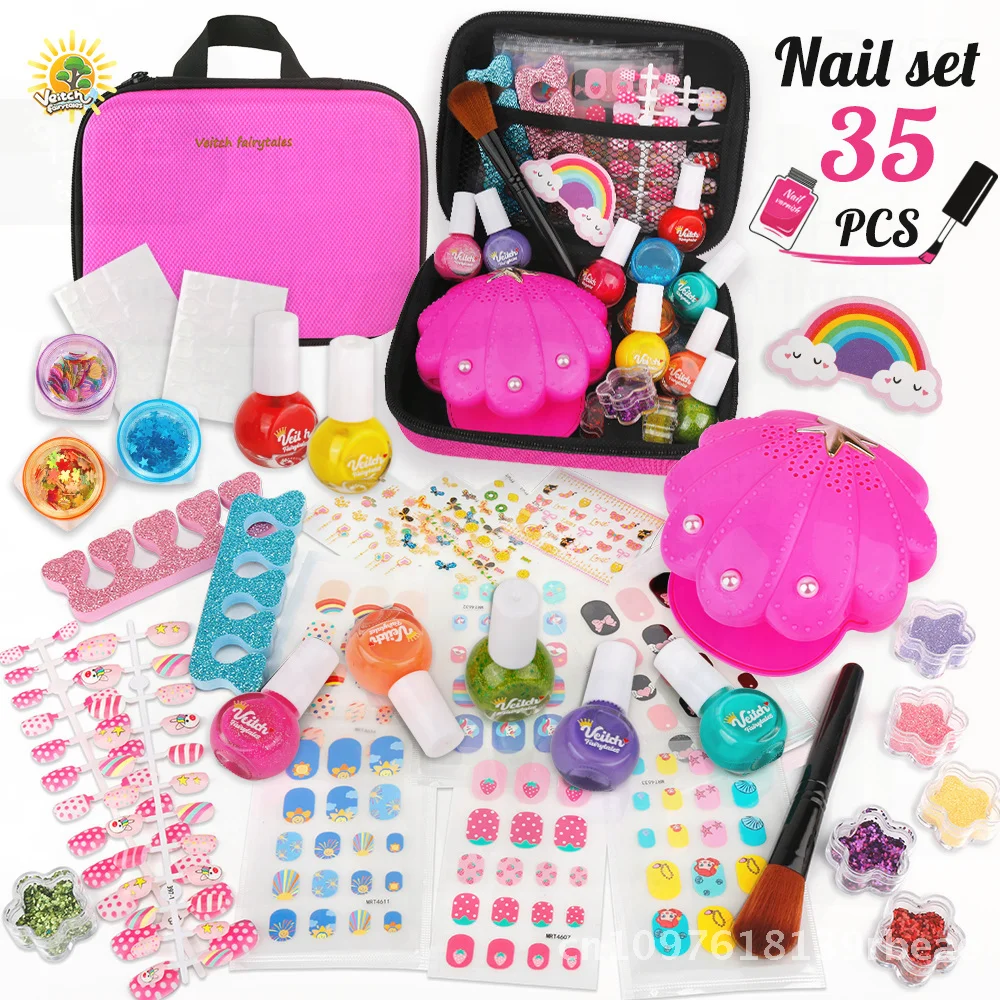 Adesivos 3d à prova d'água para unhas, adesivos para meninas, crianças, arte de unhas, conjunto de brinquedos para vestir, beleza, maquiagem, jogar