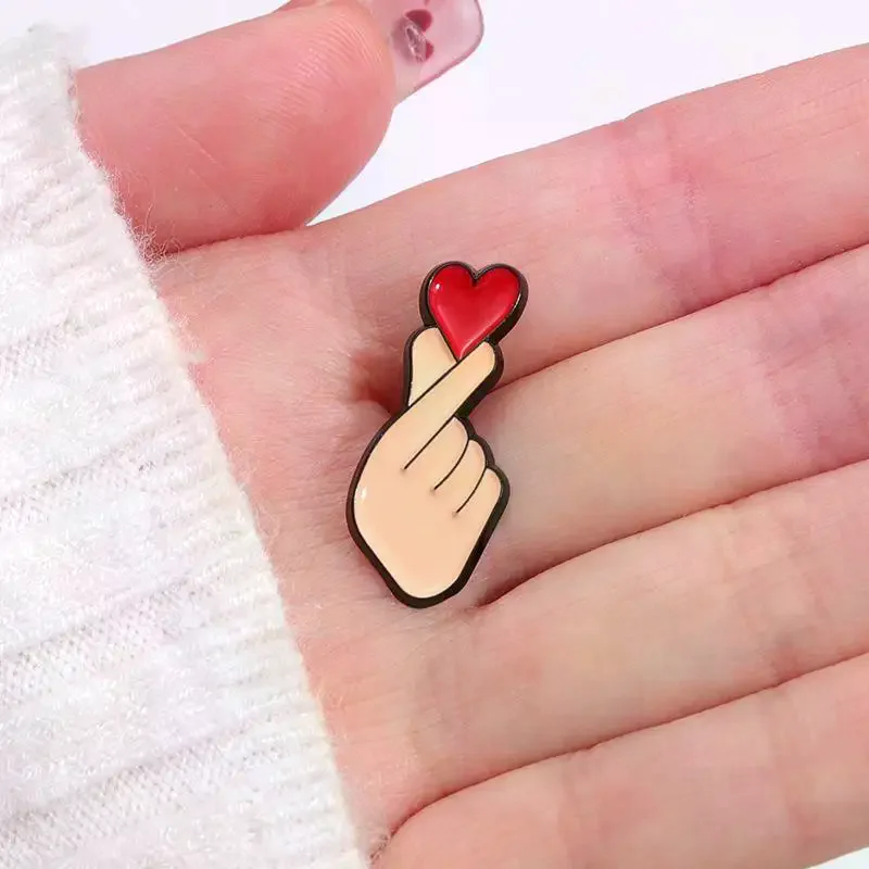 Sign Language Enamel Pin - Cute Hand Gesture Lapel Badge & Brooch Jewelry Gift for Lover, Friends and Family