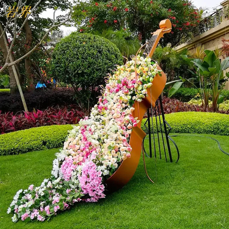 Simple Cello Ornament Garden Arrangement Landscape Wedding Props Sculpture