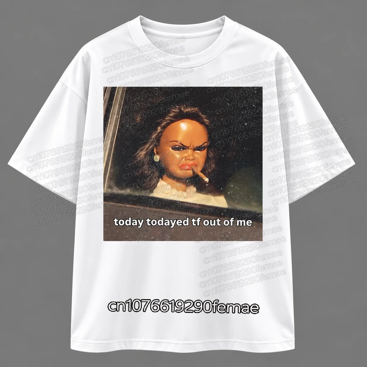 Today Todayed TF Out of Me Funny Meme T-Shirt for Men Women, Vintage Photo Print Graphic Tee, Casual Oversized Streetwear Top