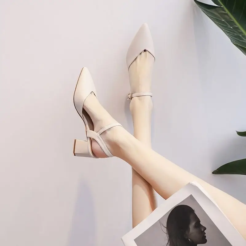 Comfortable Sandals for Women Mirror Luxury Sandals Woman Medium Heel Fashion Shoes Summer New 2025 Elegant Block Heels Designer