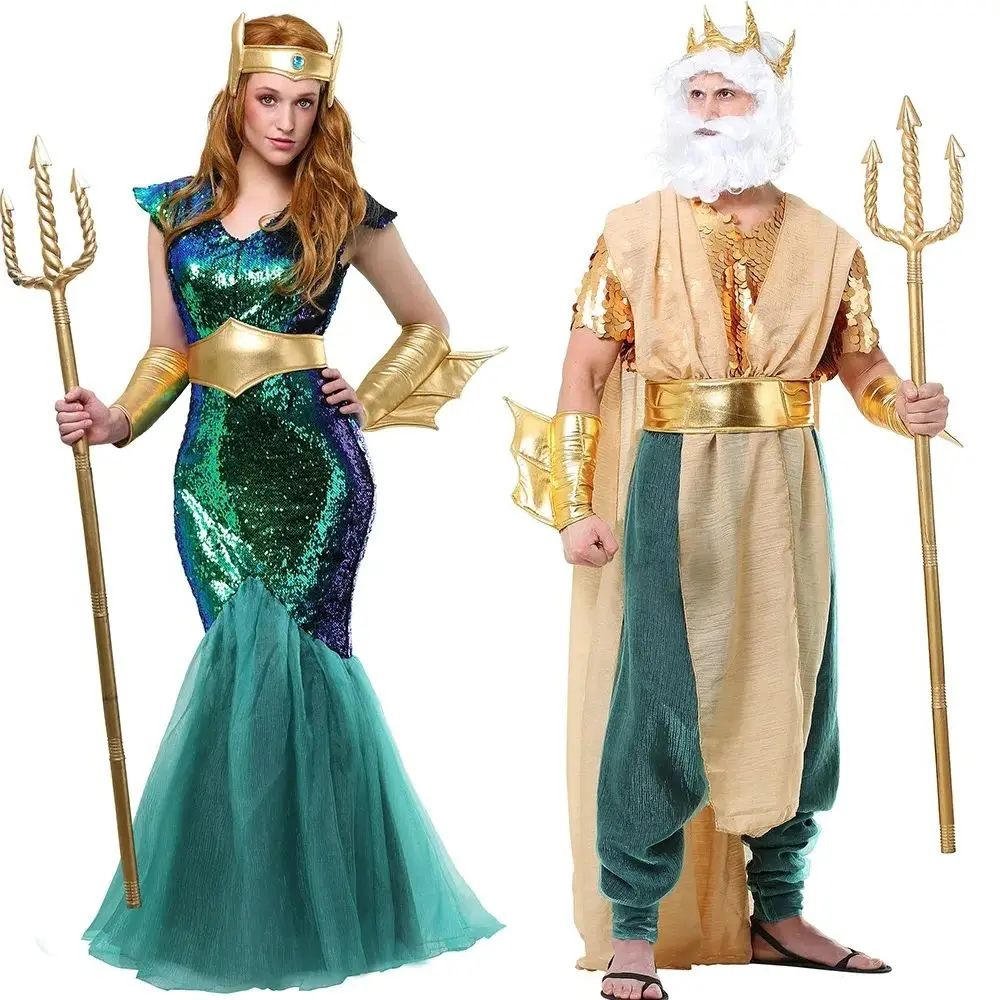 Anime Justice Cos League Aquaman Cosplay Costumes Mera Cosplay Mermaid Queen Dress Adult Men King Ptolemaic Sea Siren Halloween