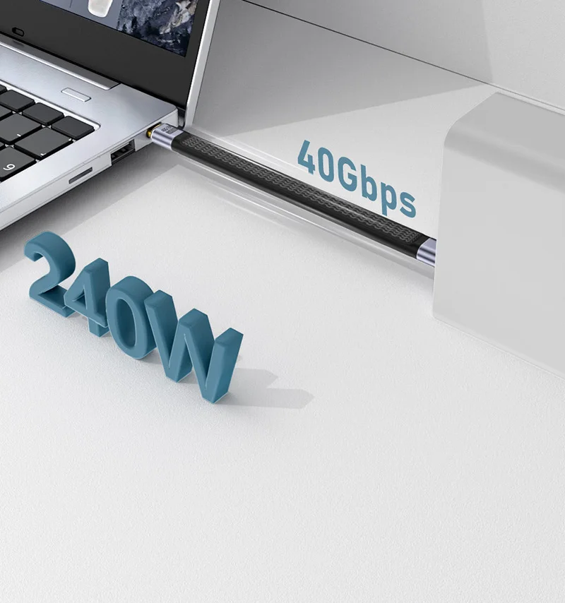 10 peças cabo de dados usb4 40gbps pd240w 8k 60hz usb c para tipo c cabo curto macho para thunderbolt 3 4 iphone15 16 pro max ssd