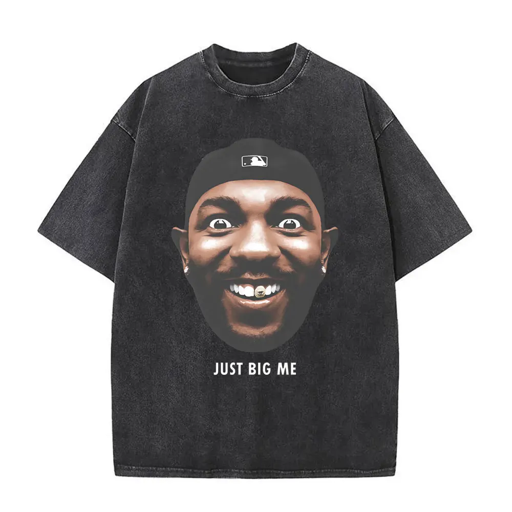 

Rapper Kendrick Lamar Just Big Me Graphic T-shirt They Not Like Us Vintage Washed T Shirts Men Women Hip Hop Oversized T-shirts
