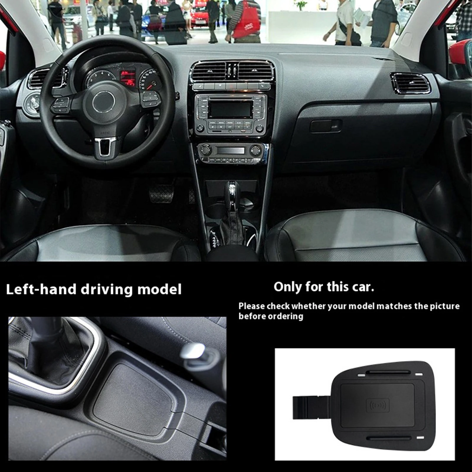 The latest For Volkswagen polo 2010-2016 Car center console phone charger fast wireless charger charging plate charging holder