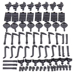 Military MOC Mini Action Figures Set Building Blocks Accessory Weapons Guns Pack Parts WW2 City SWAT Accessories DIY Bricks Toy