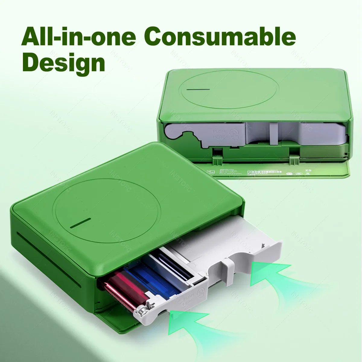 

HPRT Z5/Z5S One-piece Photo Paper and Color Ribbon Cartridge Refill (20 Sheets),Compatible HPRT Z5/Z5S Instant Camera Printer