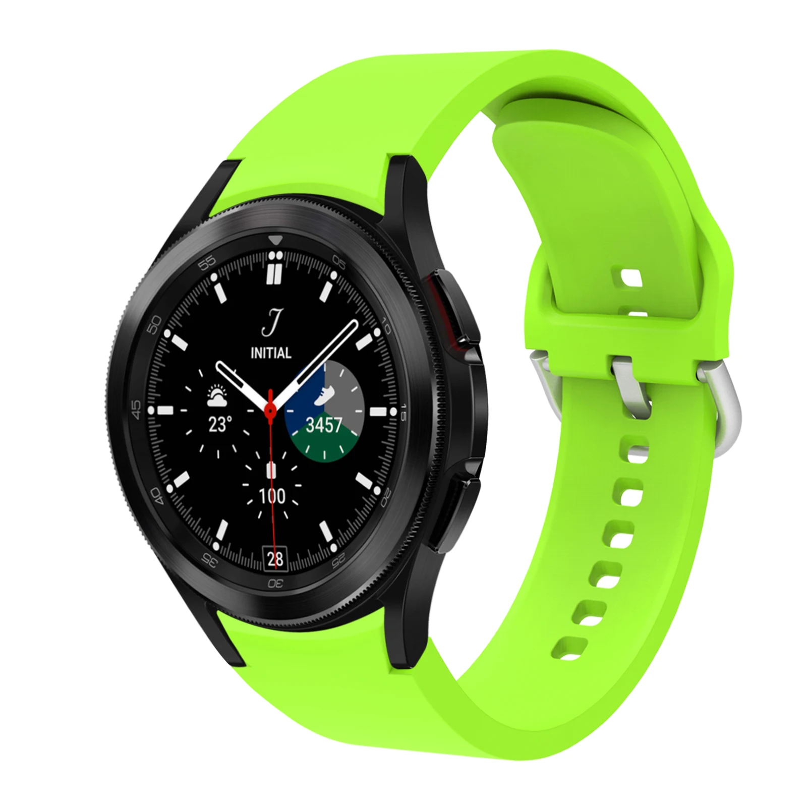 

Solid color round buckle silicone Smartwatch band 20mm 22mm Camo blet Men's and women's Samsung Galaxy watch 4 classical strap
