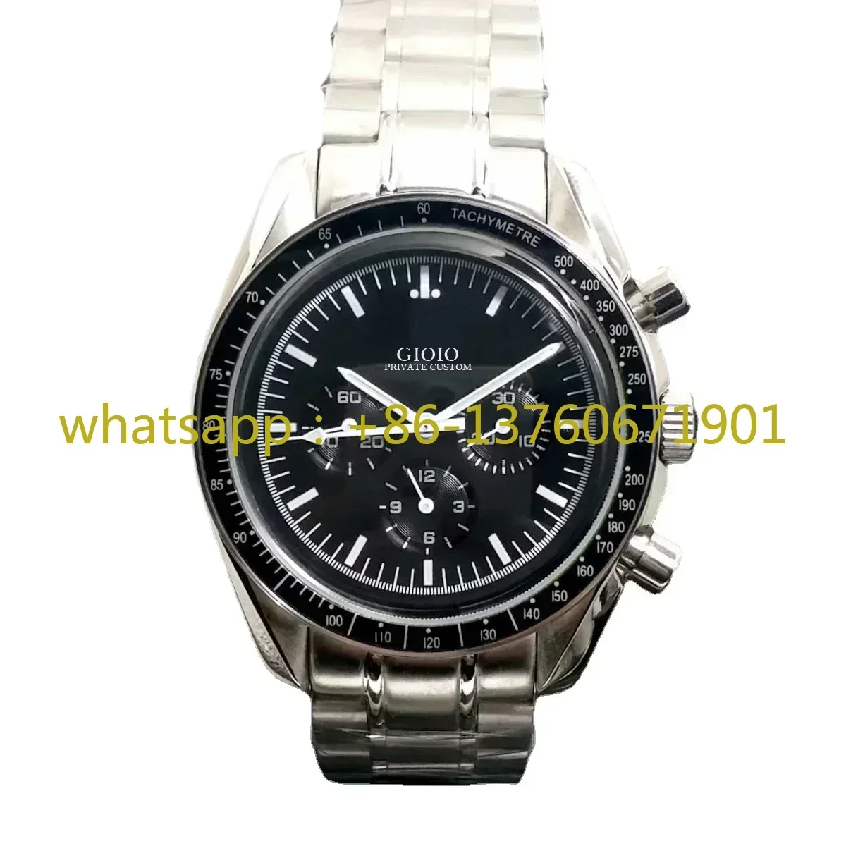 Luxury New Men Automatic Mechanical Watch Stainless Steel Luminous Ceramic Black Leather Sport Speed Watches 40mm