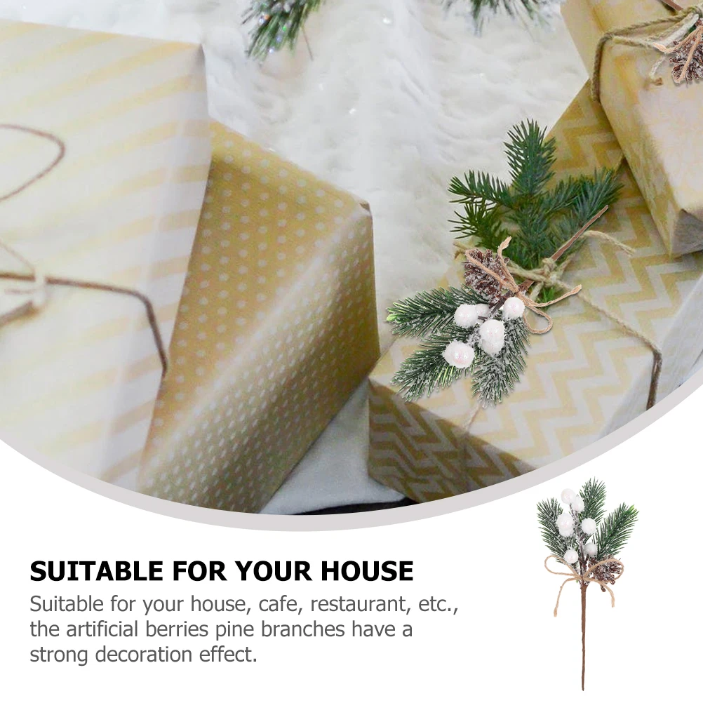 

12Pcs Christmas Berry Branch Artificial Flower Branches Simulation Plant Ornament for Holiday Crafts Wreath DIY Photo Setting