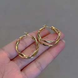 2023 New Fashion Trend Unique Design Elegant Delicate Double Layer Irregular Twisted Earrings Women Jewelry Party Premium Gifts