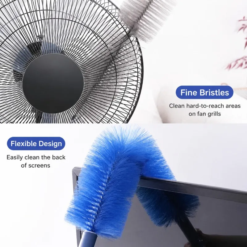 Flexible Electric Fan Duster Brush Bendable Blind Cleaner for Window Air Conditioner Crevice Dusting Tool Home Cleaning Kit