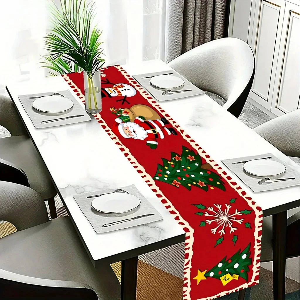 Christmas Icon Table Runner 1 Pcs  Restaurant Kitchen Table Table Runner Holiday Party Decoration