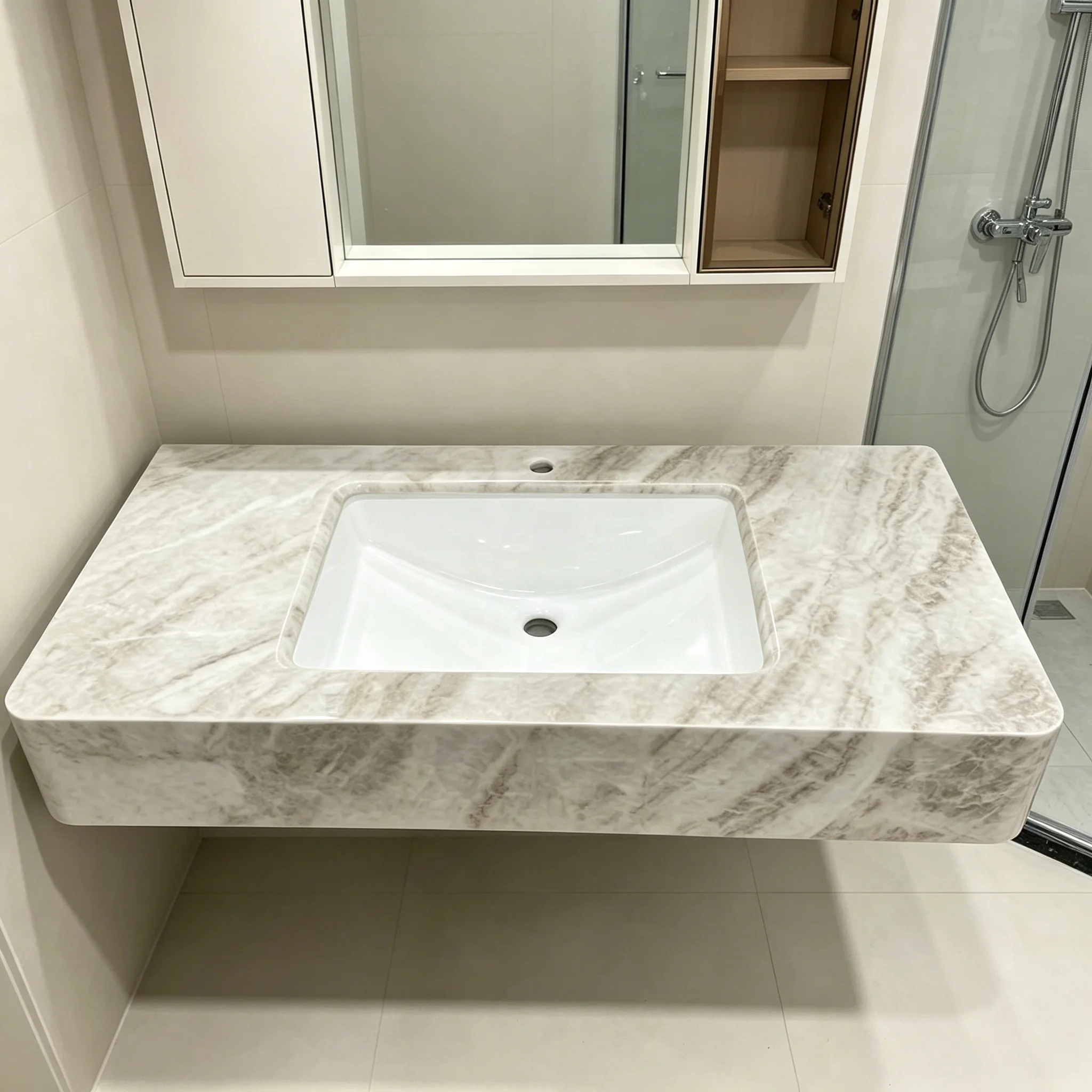 xx-Modern Luxury Natural Stone Taj Mahal Marble Wall Mount Bathroom Sink  Bathroom Vanities Vanity Desk for Makeup Kitchen Sink*