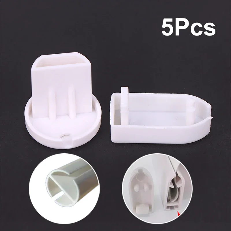 5 шт. пластиковая торцевая крышка для рулонных жалюзи, уплотнительная заглушка для нижней рейки из ПВХ, нескользящая ручная занавеска, аксессуары для дорожек