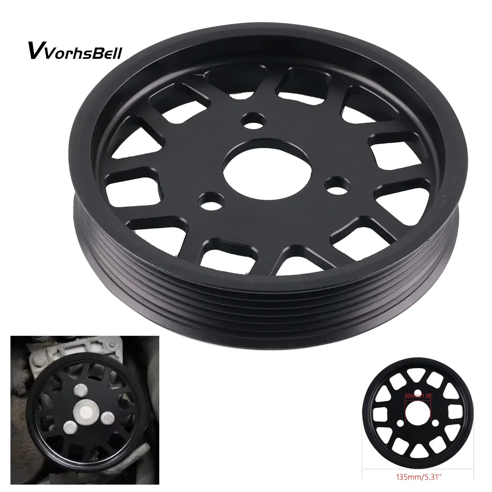 

Высококачественный черный алюминиевый шкив гидроусилителя руля BMW E46 E36 E39 E38 X5 E53 Z3 для деталей двигателя BMW M52TU M54