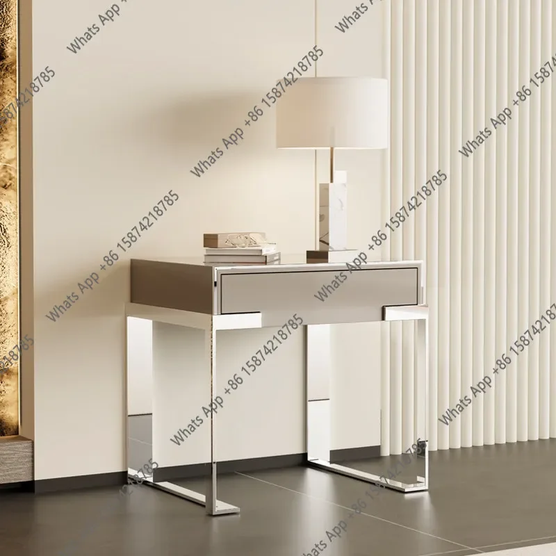 Ch Italian Light Luxury Bedside Table Hong Kong Light Luxury Bedside Simple Post-modern Bedroom Storage Cabinet Baking Paint