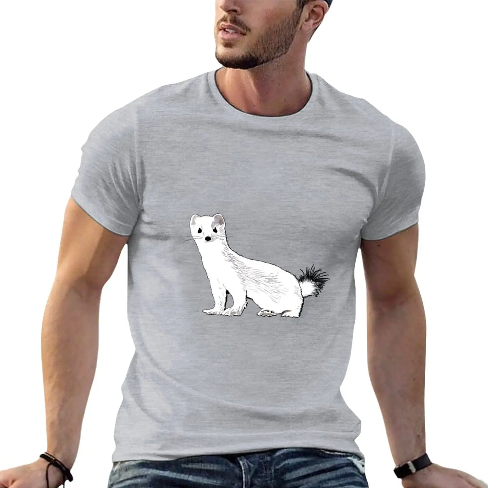 Ermine (the Weasel in Winter) T-Shirt plain t-shirt kawaii clothes hippie clothes fitted t shirts for men