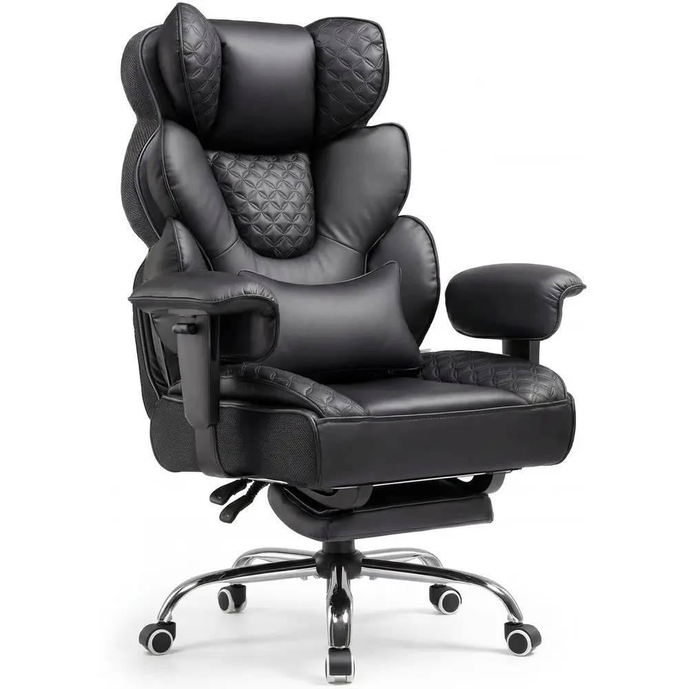 

Big and Tall Office Chair with grade Footrest, Heavy Duty Gaming Chair High Back Executive Chair with Spring Lumbar Support f