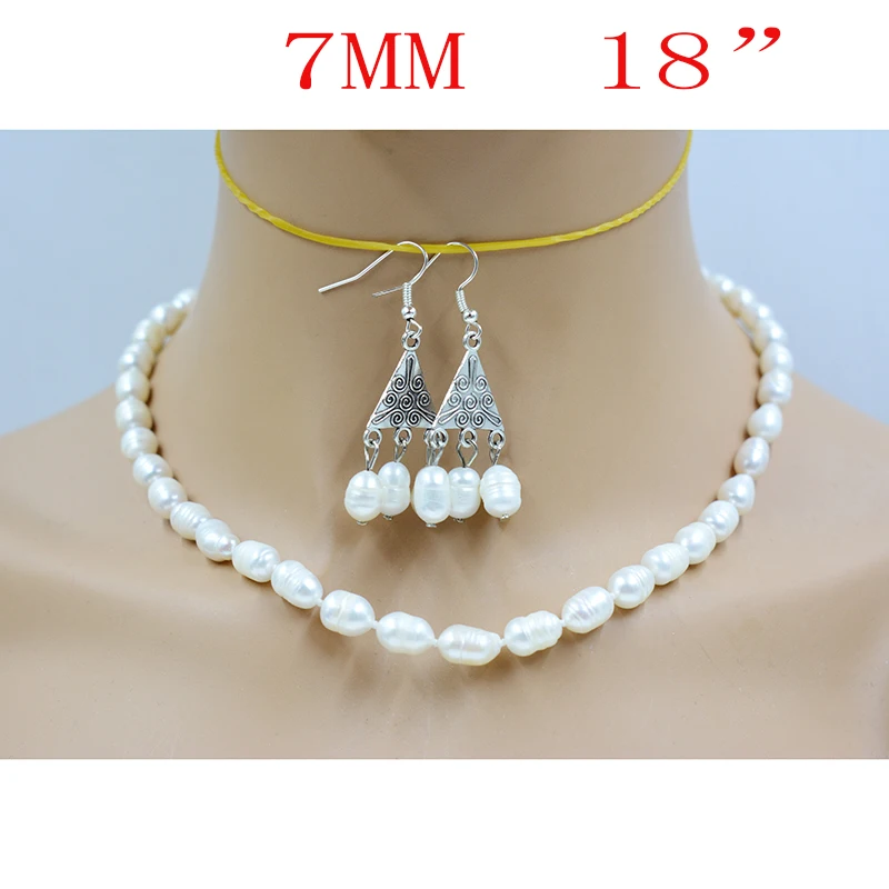 6mm Natural Gray Tahiti Baroque Pearl Necklace  45CM