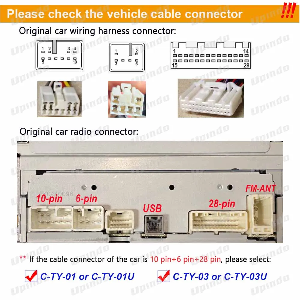 Car Radio Cable for TOYOTA Corolla Highilander VIOS YARIS 16pin Power Wiring Harness DVD GPS Android Multimedia Player Connector