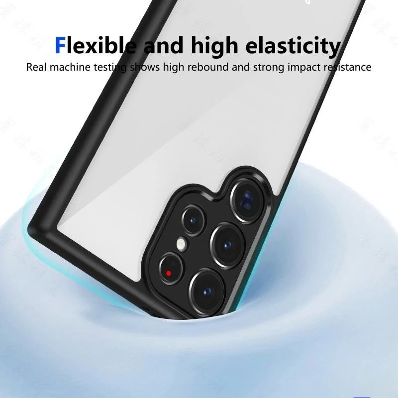 حافظة هاتف محمول من مادة البولي يوريثان الأكريليك الشفاف لهاتف سامسونج S25Edge S25 S24Ultra S23Plus S22 S20fe S21FE حافظة هاتف محمول مضادة للسقوط