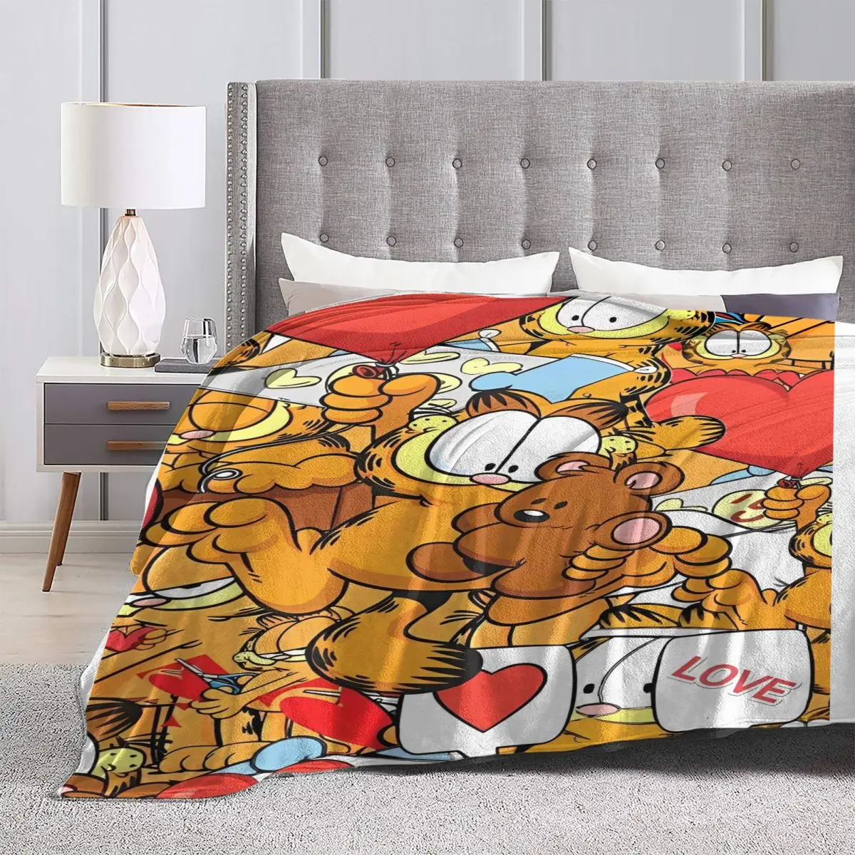 Garfields Flannel Blankets Christmas gifts Soft Warm Throw Blanket for Couch Chair Travel Graphic Bedspread Sofa Bed Cover