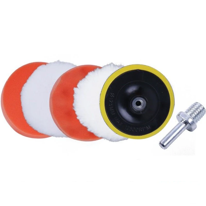 3 Inch Car Polishing Sponge Pads Kit Buffing Waxing Foam Pad Set Drill Adapter For Car Polisher Buffer Detailing Sanding