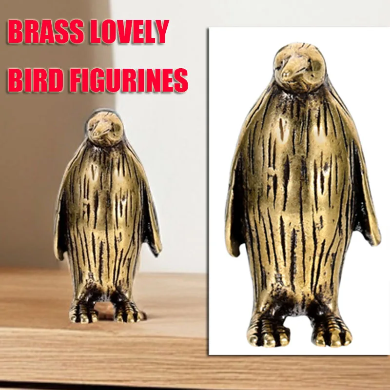 

Home Decor Brass Penguin Statue Ornaments Figurines Sculpture Decorate Accents Figures Golden Figurines Lovely Bird Ornaments