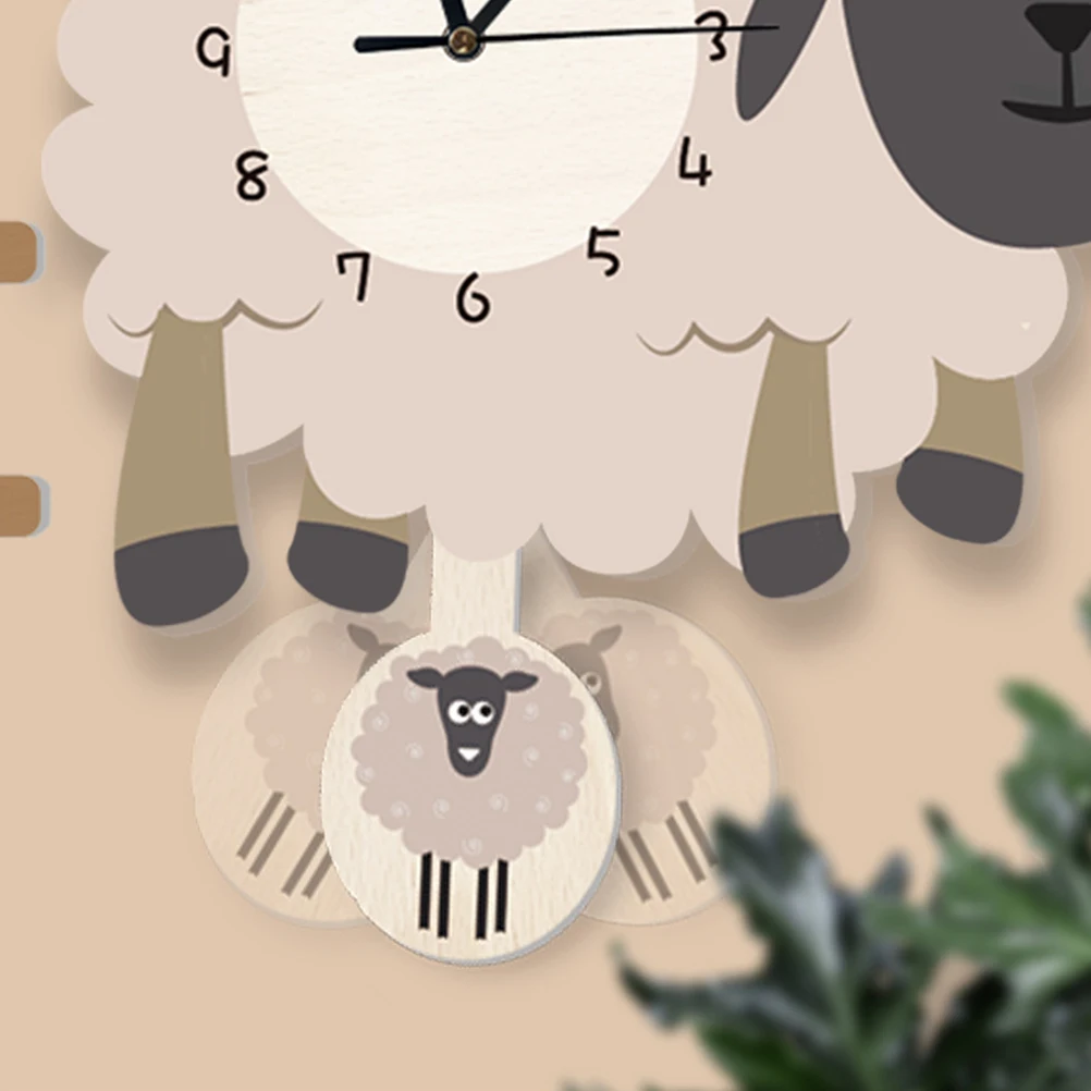 

Swinging Sheep Wall Silent Hanging Decorative For Home Office Nordic Style Adorable Cartoon Clock Creative Wall Decor Lovely