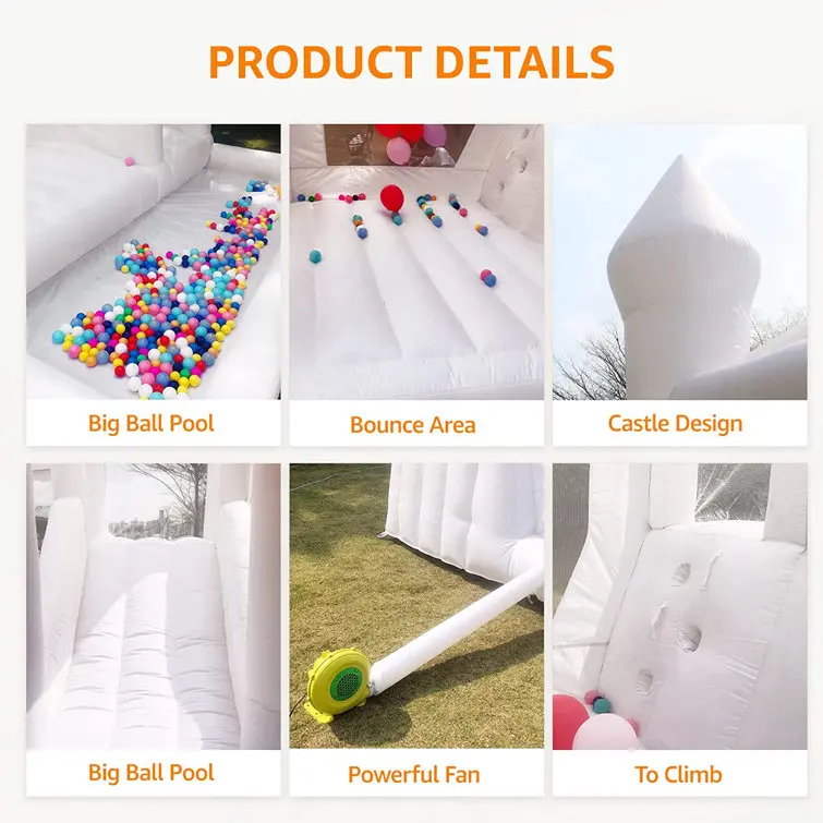 large inflatable trampoline combination, suitable for weddings and parties, luxurious style, excellent commercial use