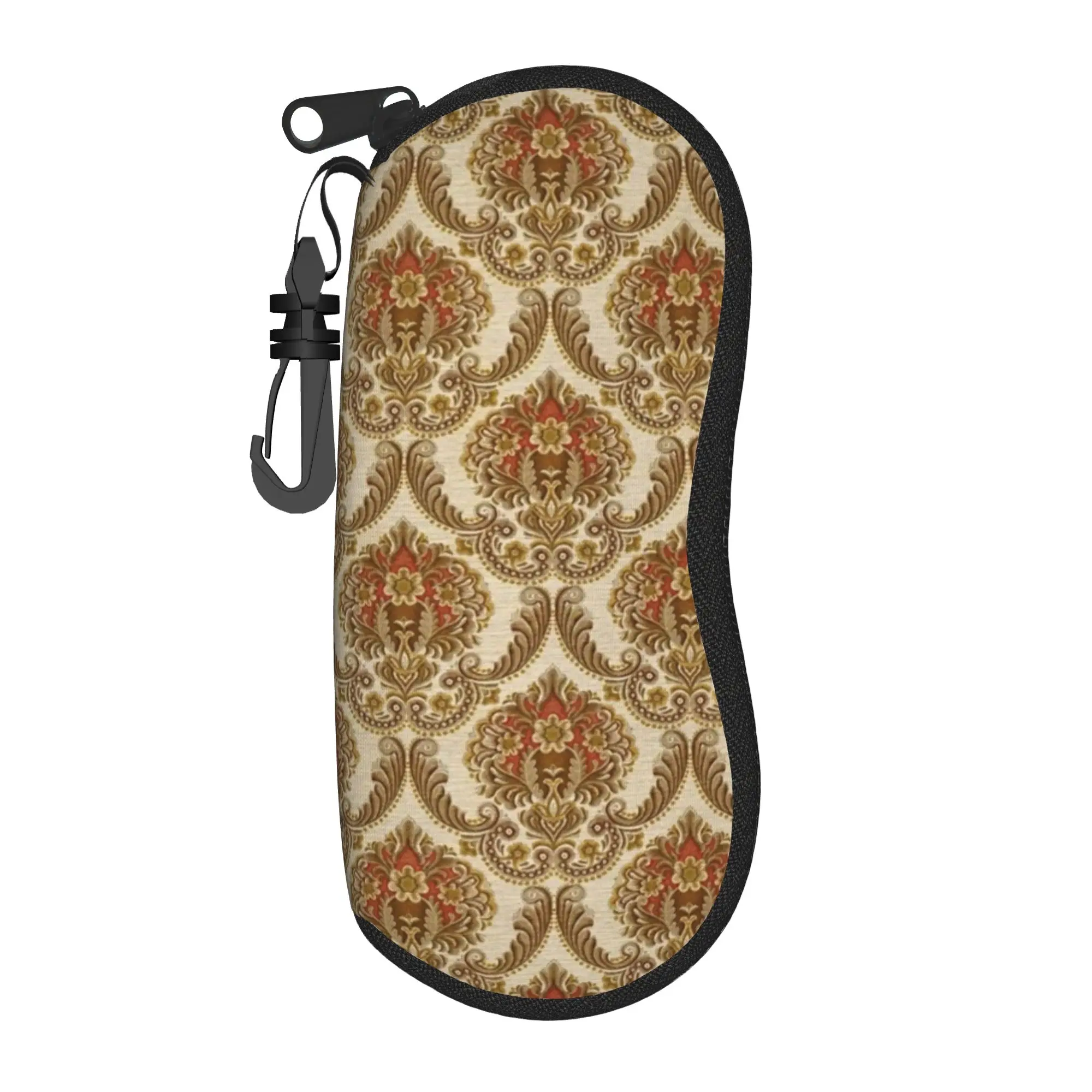 Cute Cartoon Glasses Case Golden Medallion Baroque Accessories  Zipper  Reading Storage Box Cartoon Eye Contacts Case