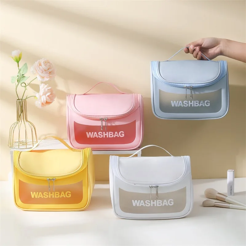 2022 New Portable Makeup Cases Toiletries Storage Bag Simple Waterproof Cosmetic Handle Bag Wholesale