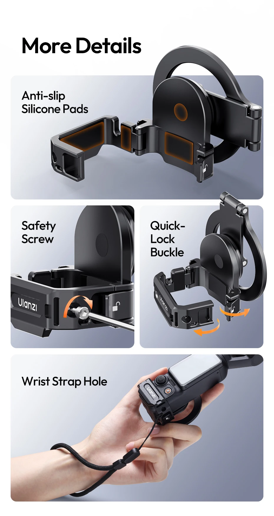 � Ulanzi PM01 Pocket 3 Magnetischer Erweiterungsadapter für Pocket3 Handyhalter für iPhone 16 15 14 13 Vlog Kit – Detail 13