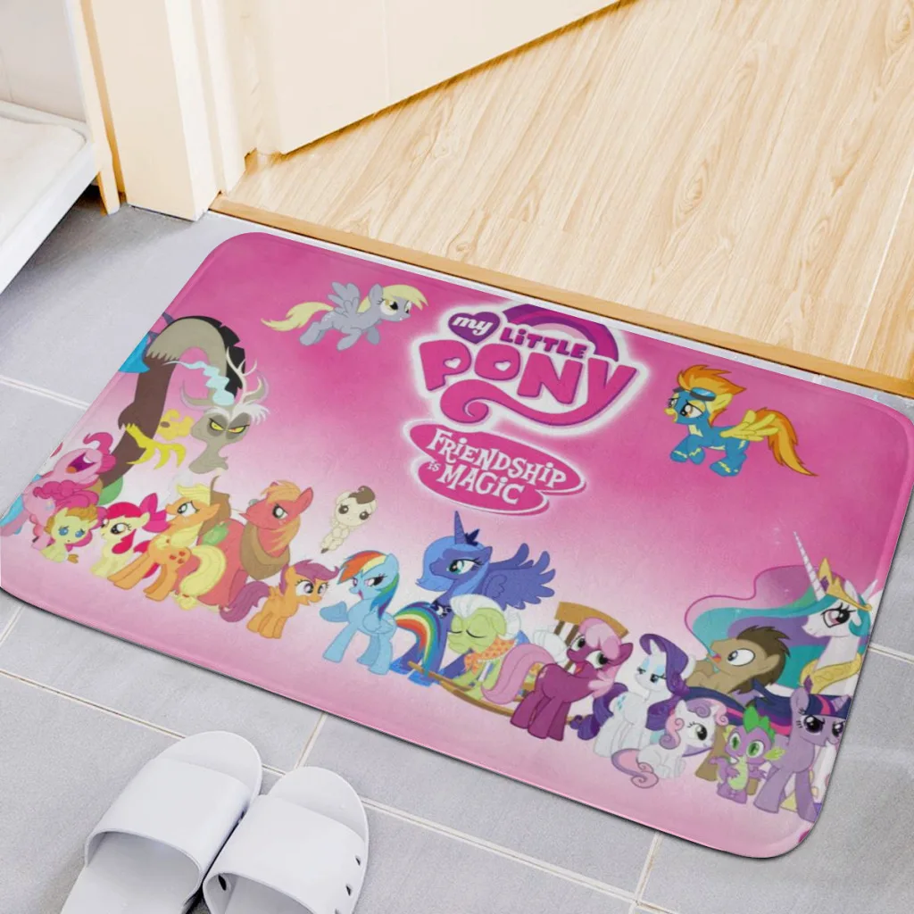 My Little Pony Living Room Rug  Carpet Flannel Slip Mat Aesthetic Room Decoration