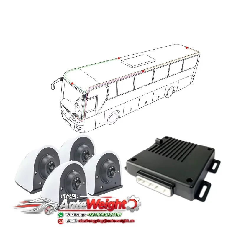 360 Degree 3D Commercial Monitoring System Reverse Waterproof Split Screen Functions Bird View Surround for Bus Truck