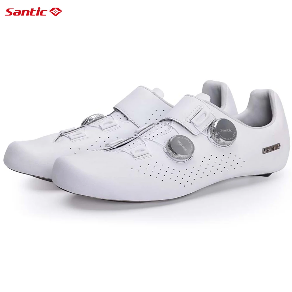 Santic Heren Fietsschoenen Nieuwe Hardness16 Titanium Legering Zool Auto-Lock Outdoor Fiets Sneaker Verstelbare Pro Road Racing Schoenen